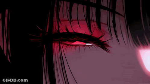 Girl's Red Eye Close Up GIF