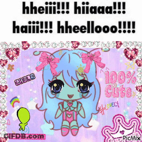 Girl Saying 100% Cute GIF