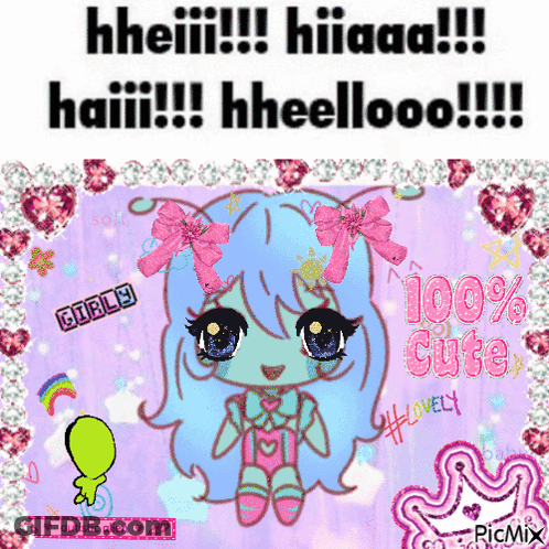 Girl Saying 100% Cute GIF