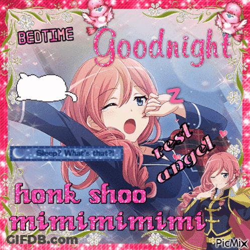 Girl Saying Bedtime Goodnight GIF