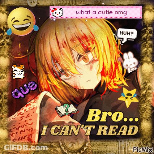 Girl Saying Bro I Can't Read GIF