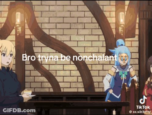 Girl Saying Bro Tryna Be Nonchalant GIF