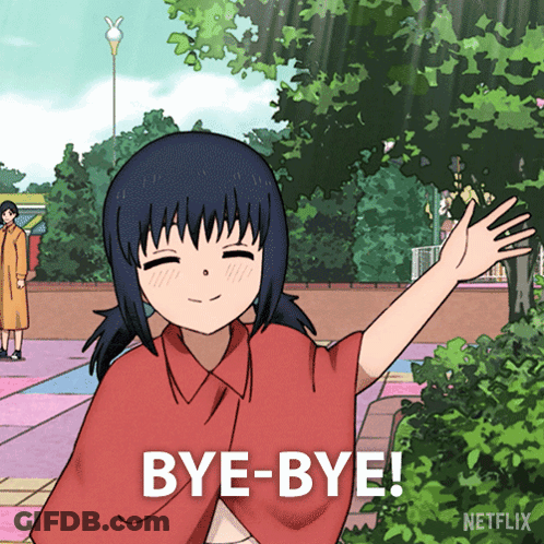 Girl Saying Bye Bye With Netflix Logo GIF