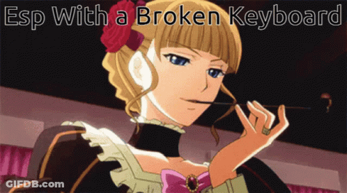 Girl Saying Esp With Broken Keyboard GIF