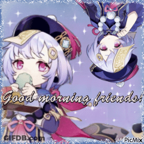 Girl Saying Good Morning Friends GIF
