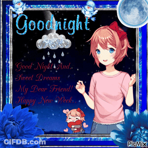 Girl Saying Goodnight GIF