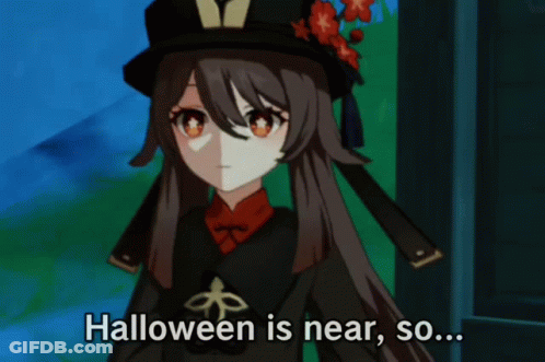 Girl Saying Halloween Is Near GIF