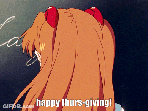 Girl Saying Happy Thurs-Giving GIF
