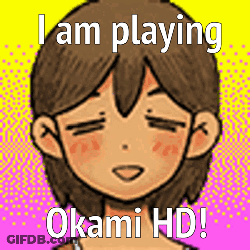 Girl Saying I Am Playing Okami HD GIF
