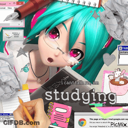 Girl Saying I Cant Talk Ra Im Studying GIF