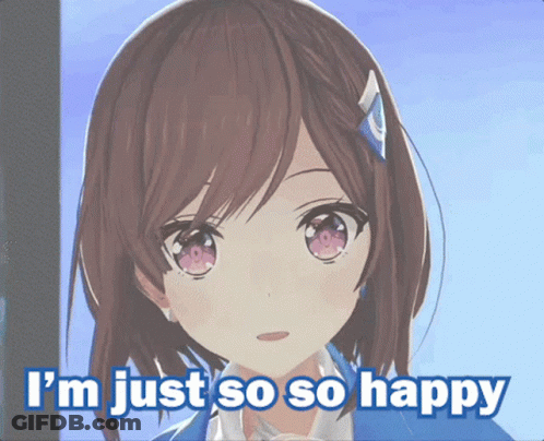 Girl Saying I'm Just So So Happy GIF