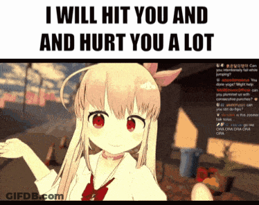 Girl Saying I Will Hit You And Hurt You A Lot GIF
