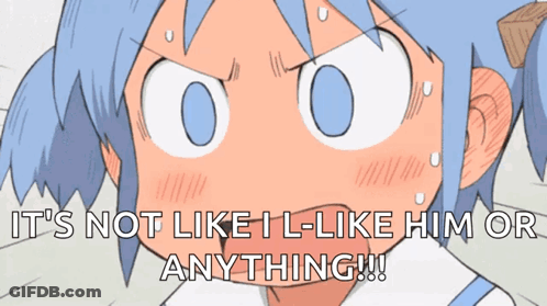 Girl Saying It's Not Like I Like Him GIF