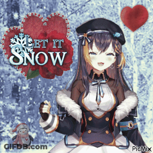 Girl Saying Let It Snow GIF