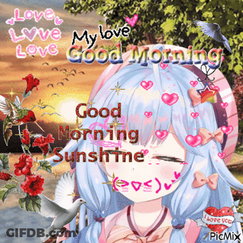 Girl Saying Love Love My Love Good Morning GIF