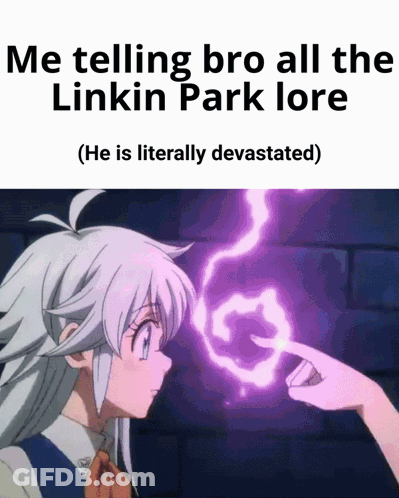 Girl Saying Me Telling Bro All The Linkin Park Lore GIF