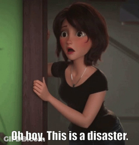 Girl Saying Oh Boy This Is A Disaster GIF