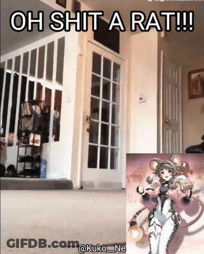 Girl Saying Oh Shit A Rat GIF