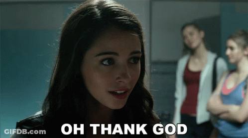 Girl Saying Oh Thank God GIF