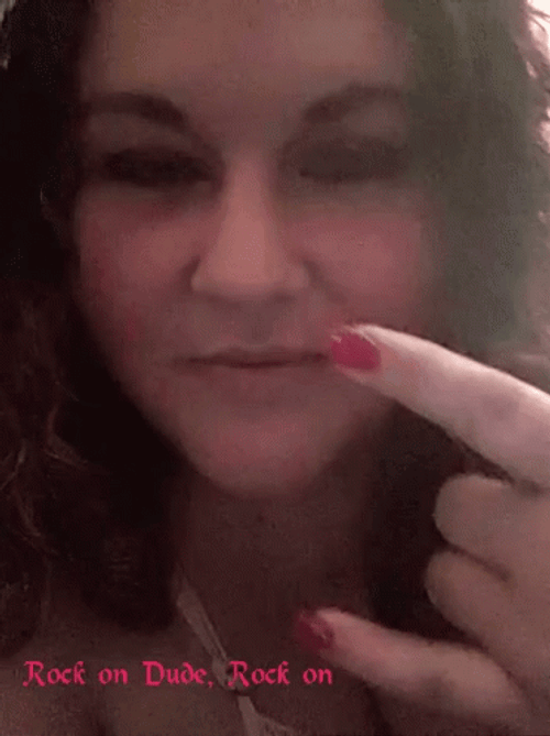 Girl Saying Rock On Dude GIF