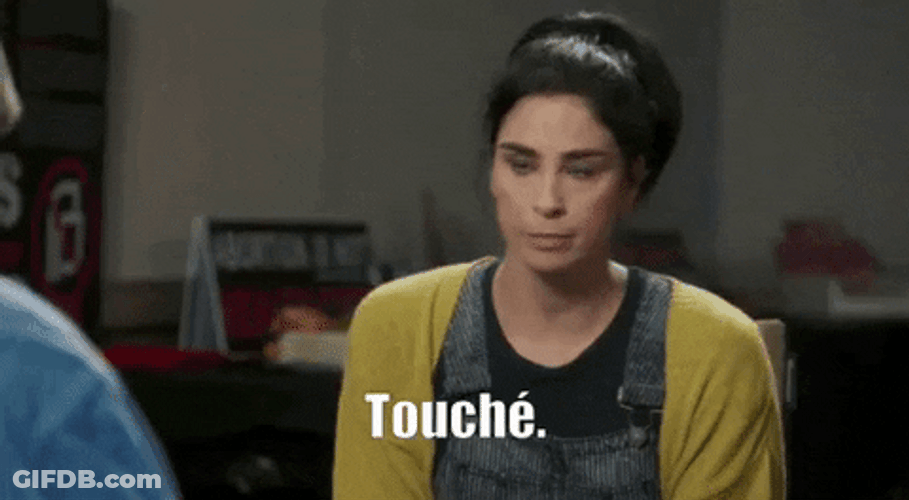 Girl Saying Touche GIF