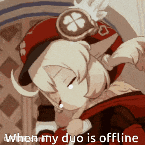 Girl Saying When My Duo Is Offline GIF