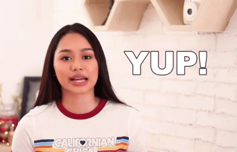 Girl Saying Yup GIF