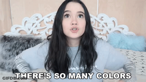 Girl Says So Many Colors Making Funny Face GIF