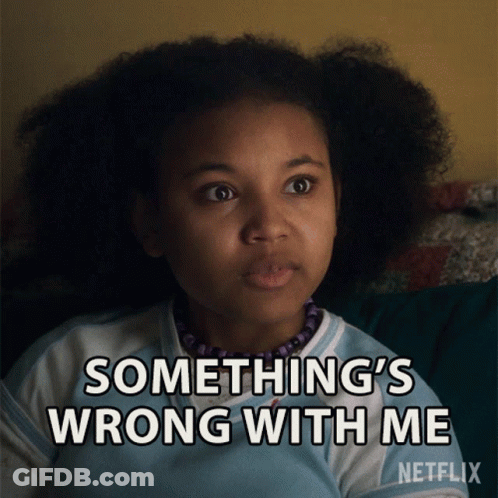 Girl Says Something's Wrong With Me Sitting On Couch GIF