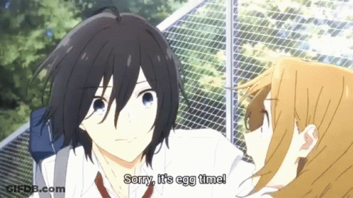 Girl Says Sorry Its Egg Time To Boy GIF