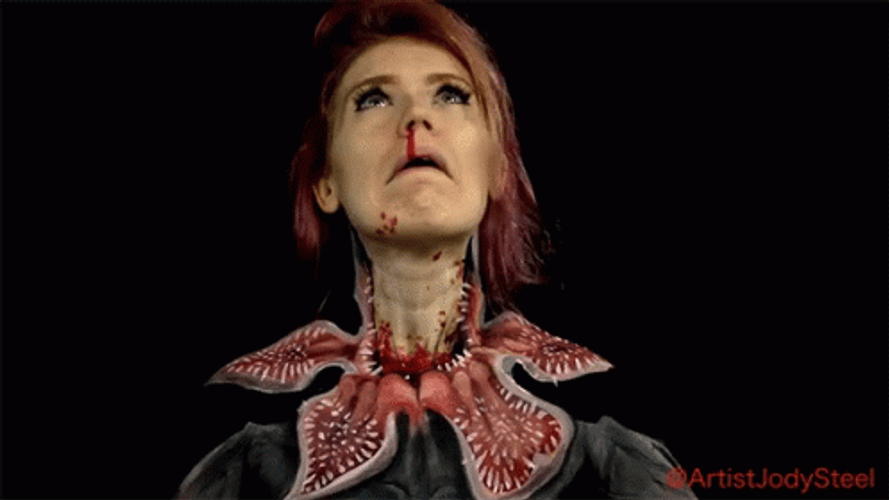 Girl Scream Demogorgon GIF