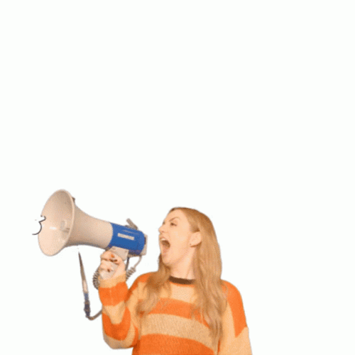 Girl Screaming In The Megaphone GIF