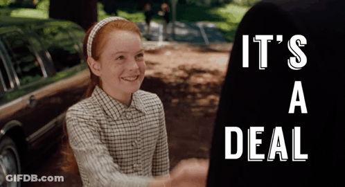 Girl Shaking Hands Saying Its A Deal GIF