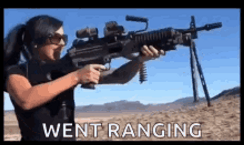 Girl Shooting Machine Gun GIF