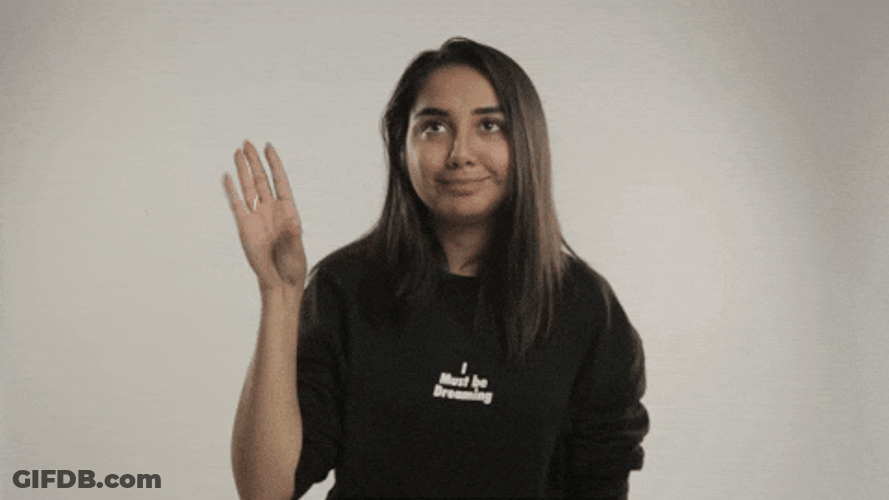 Girl Showing Hand Gesture To Person Talking GIF