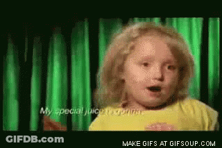 Girl Singing In Front Of Green Curtain GIF