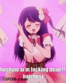 Girl Singing Into Microphone Hoshino Ai GIF