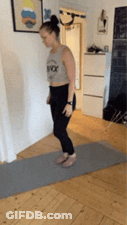Girl Single Leg Deadlift Jumps GIF
