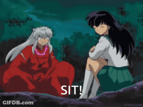 Girl Sitting By Fire Saying Sit GIF