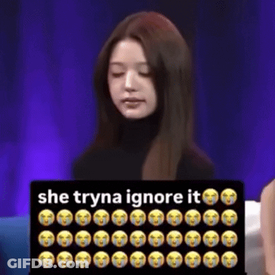 Girl Sitting In Front Of Sign Saying She Tryna Ignore It GIF