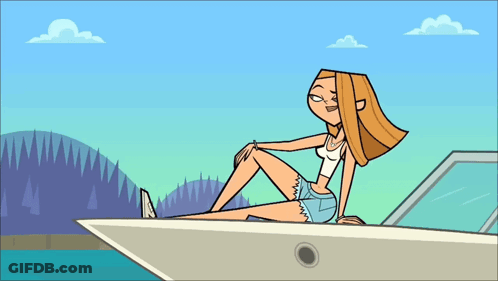 Girl Sitting On Boat With Mountains GIF
