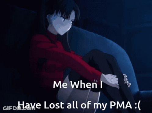 Girl Sitting On Couch Saying Me When I Have Lost All Of My PMA GIF