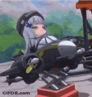 Girl Sitting On Flying Machine GIF