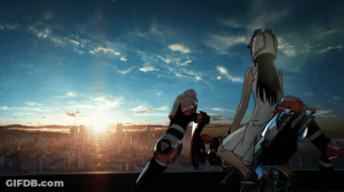 Girl Sitting On Motorcycle At Sunset GIF