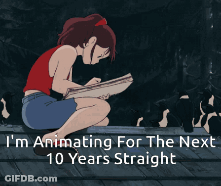 Girl Sitting On Roof Reading Book I'm Animating For The Next 10 Years Straight GIF