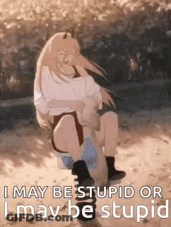 Girl Sitting On Seesaw With Devil On Head GIF