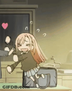 Girl Sitting On Suitcase With Heart GIF