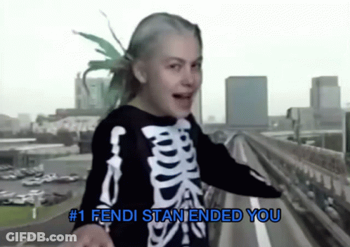 Girl Skeleton Shirt Saying #1 Fendi Staniend You GIF