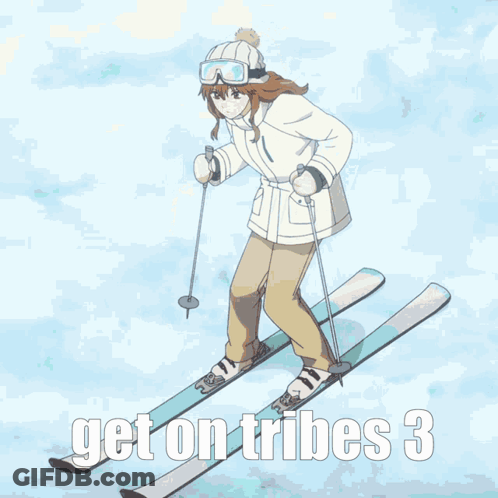 Girl Skiing Get On Tribes 3 GIF