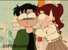 Girl Slapping Man's Face Sign GIF